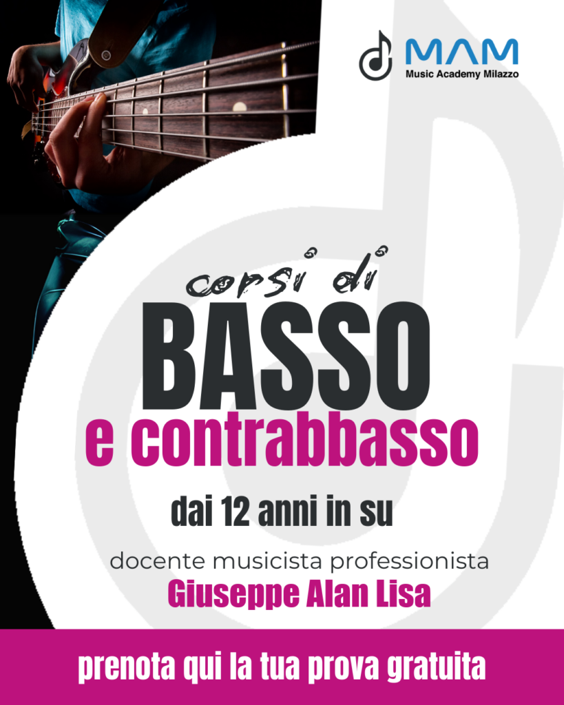 Corso di basso e contrabbasso a Milazzo con Giuseppe Alan Lisa - MAM Music Academy Milazzo